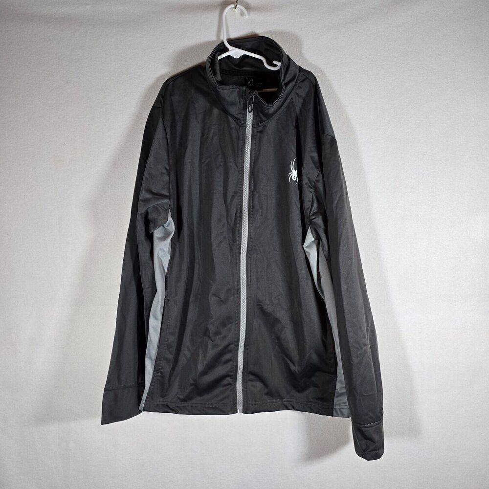 New Mens Spyder Empire Fleece Pockets Jacket Gray/grey S Full Zip